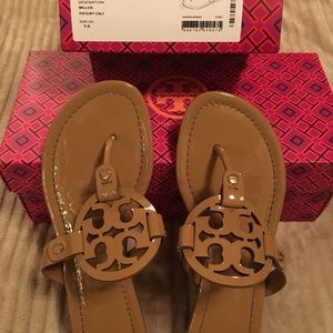 Tory Burch Miller patent leather Sand color sz 7.5